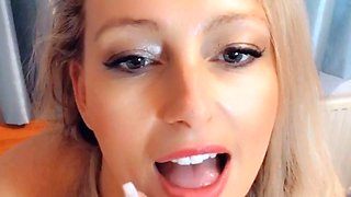 USA sexiest blonde pregnant big boobs beauty webcam show