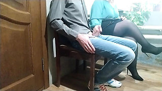 OurFetishLife Ukrainian MILF Gets Handjob Cumshot From Stranger In Public Waiting Room