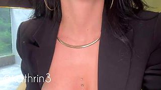 Latina makes JOI with cum in mouth