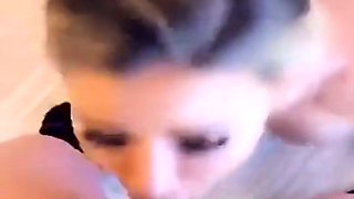 Amateur blowjob with monster cumshot