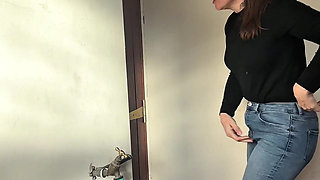 Locked Out of the Bathroom - Jeans Wetting