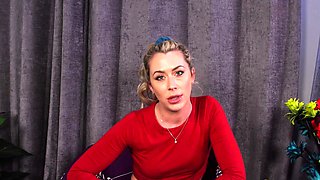 Closeup domina pegging loser in lingerie