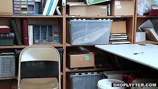 Ebony young employee caught stealing from the register