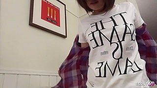 Japanese Virgin Step-Sister seduce Boy to learn how to Suck and Blow his Cock and swallow