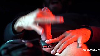 Bulge Timelapse From Sensitive To Rock-hard Until Climax - Close Up - Fuckpole Ring (Leah Gotti)