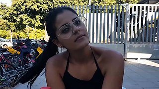 Extreme amateur pov blowjob with brunette babe