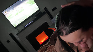 Watching football ended with me fucking my girlfriend