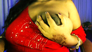 Pregnant lady playing with boobs.