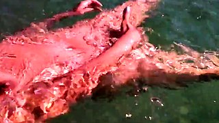 Naked Swimming MILF at the Beach