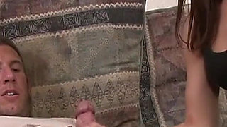 Horned up Girlfriend Sucks and Jerks off Her Man