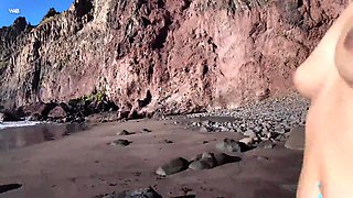 Sky Moon hot solo on the beach