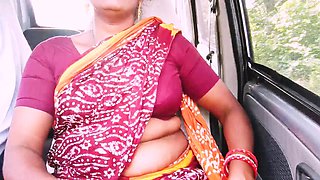 Desi Stepmom and Stepson Car Sex for Long Drive. Telugu Dirty Talks.