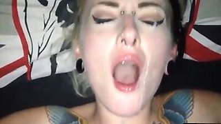 Amateur Cum on face and cum in mouth p11