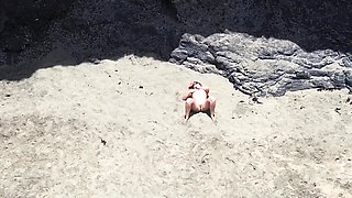 Naked Beauty on Beach - Drone POV Erotic Relaxation