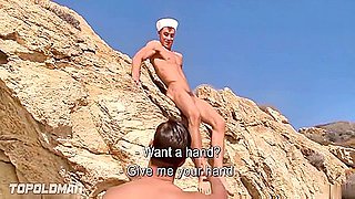 Two Handsome Men, Big And Long Cocks, Making Love On The Beach 23 Min