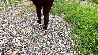 Tits training on pasture and meadow
