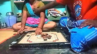 Village Bigg boobs aunty Bigg boobs aunty Carrom board is playing with man