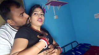 Newlywed Indian wife Sona Bhabhi shares steamy romance and intimate smooches with some boob action