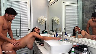 Free Use My Step Sis While She's Doing Her Makeup - Hailey Rose