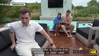 Skinny Brunette Chloe Heart Sucks and Rides Huge Cock - HD 1080p Daddy Fuck