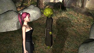 Yoda uses mind tricks to fuck a lone girl in a forest 3D parody porn of Star Wars