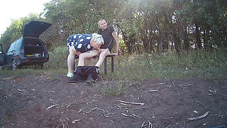 Mother-in-law in a Park Jerks off My Dick Until I Cum