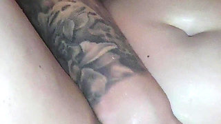 Busty Girl Masturbates with a Glass Dildo in a Public Sauna in Front of Others.