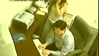 Spy cam office slut gives a secret handjob