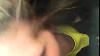Interracial Car BJ with a Mouthful Ending