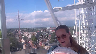 At the Carnival Flashing My Tits