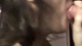 Horny Slut Sucking Dick and Taking a Facial at the Gloryhole