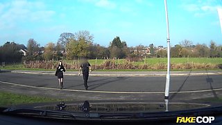 Slutty Stella Cox anal fuck by a cop in his car