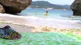 Rin Aikawa And Jav Movie In Hottest Japanese Model In Incredible Beach, Couple