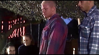 Double Penetration and Cumshot of Two Huge Cocks on the Big Tits of a MILF