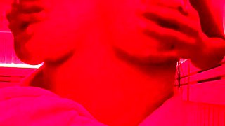 Glamour babe with big boobs masturbates in lingerie