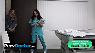 Jessica Ryan and Kyler Quinn get their tight holes stretched by the pervy doctor