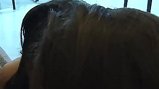 Double Blowjob - Gorgeous Breasted Girls Kissing While Sharing a Cock. FFM