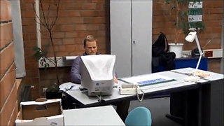 ugly fat German fucks hot blondie in office