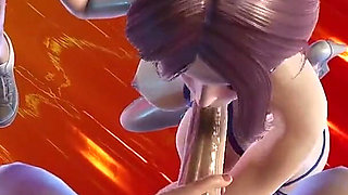 Nakai's Bikini Pool Party Gangbang - Hentai Double Blowjob Service for Two Big Cocks, Cowgirl Double Penetration, and Missionary