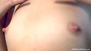 Laimites strips naked and rinses off in her tub - WeAreHairy