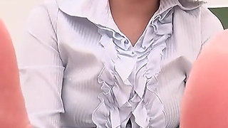 Sawa Sasaki POV Scent Training Smelly Feet Pressed to Your Face as She Strokes You Through Worn Pantyhose.