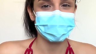 Naughty Nurse Gets Messy - Titjob, Blowjob, Cum in Mask