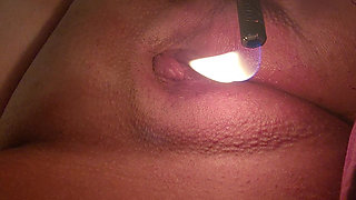 Sexy Shaved Pussy and Clit Teased and Singed with Flame