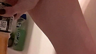 Creampie Pee Into Bottle with Funnel