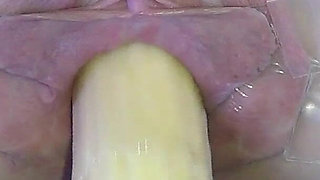 Wide Open Cocked Pussy Mechanically Fucked From Very Close 1