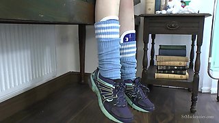Jenny Strips Then Bandages Her Sprained Ankle