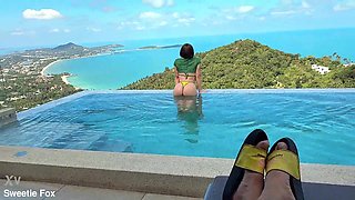 Fucking The Barmaid Behind The Bar On Vacation At The All Inclusive Hotel