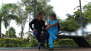 NURSE PORN!! SHE SEDUCES A PATIENT AND TAKES HIM TO THE HOSPITAL FOR A HAPPY ENDING
