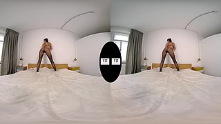 Pantyhose Goddess; Hot Brunette In Lingerie Leg Fetish