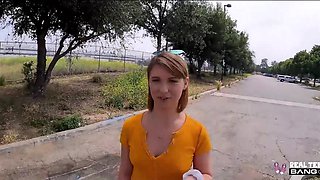 Beautiful petite girl craves sex so much she is ready to fuck with a stranger she met outside
